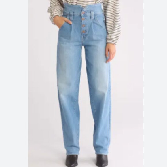 MOTHER size 32 The Pixie Bandit Starlet Sneak Straight Leg Jeans NEW - Picture 1 of 9